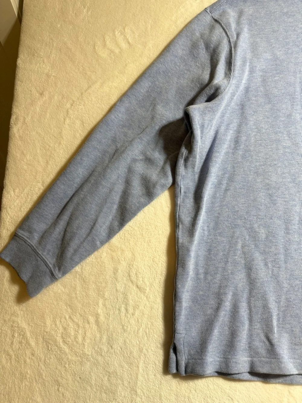 Ralph Lauren Light Blue Half-Zip Sweater with Yellow Logo Tag